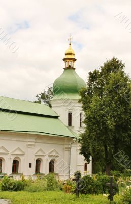 Church construction with a green top