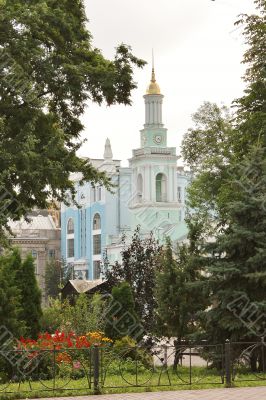 Square in town with a view at temple