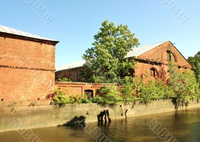 Old buildings of red brick