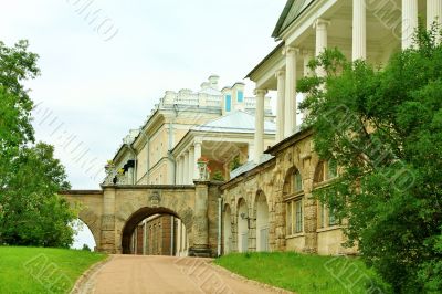 Architectural landscape with arch ramp