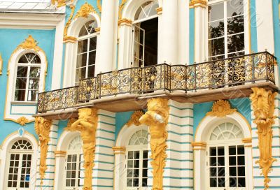 Balcony of the Pavilion `Hermitage` in Tsarskoye Selo
