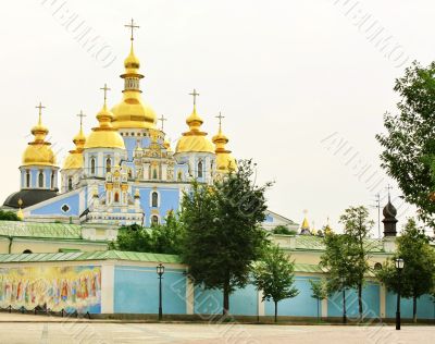 Domes of the St. Michael`s Monastery in Kiev