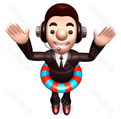 A Salesman wearing a tube. 3D Salesmen Character
