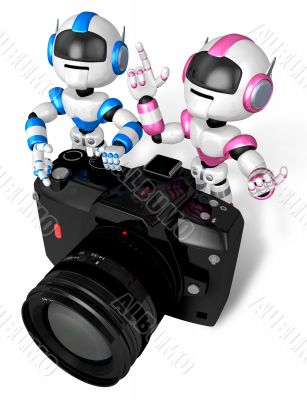 A robots Taken with a digital camera. 3D Robot Character A robots Taken with a digital camera. 3D Robot Character