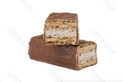 two slices of chocolate bars