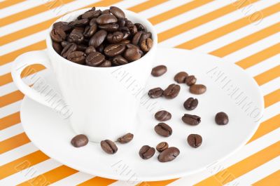 cup full of coffee seeds