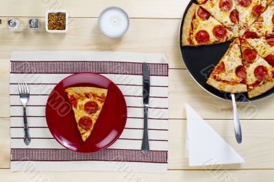 slice of pizza on plate