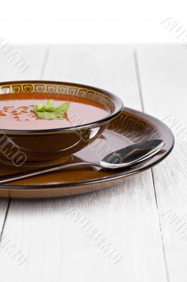 creamy tomato soup bowl
