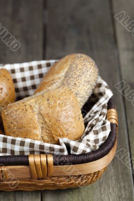 assorted bread in basket