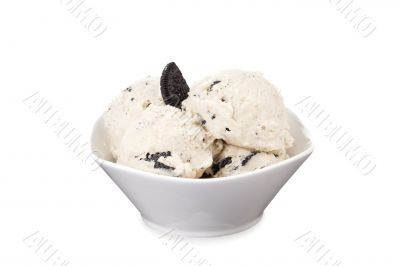 bowl of cookies and cream ice cream