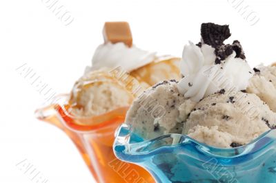 caramel and cookies and cream ice cream