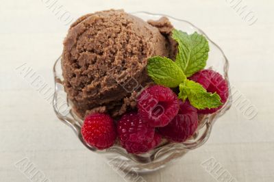 fruity chocolate ice cream bowl