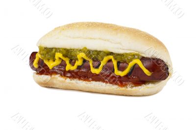 fresh hot dog sandwich