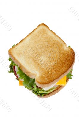 delicious ham sandwich isolated on a white background 