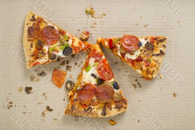 three slices of pizza three slices of pizza