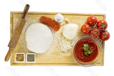 top view of pizza ingredients top view of pizza ingredients
