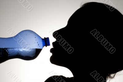 thirsty female drinking water