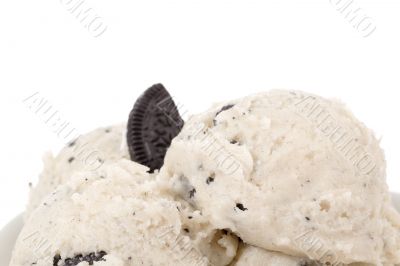 macro shot of cookies and cream ice cream