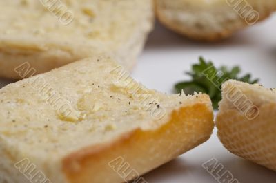 closed up garlic bread