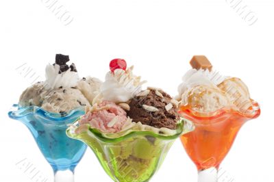 colorful cups with a scoop of ice cream