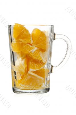 orange pulp in glass
