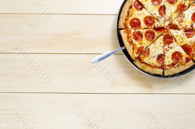 pizza on the pan