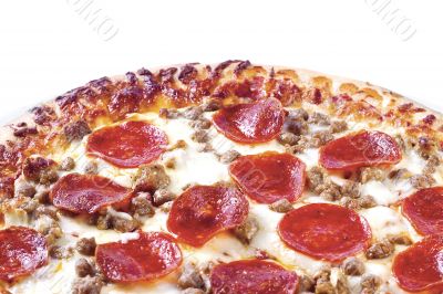 delicious pizza on white background