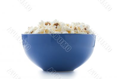 blue bowl of popcorn blue bowl of popcorn
