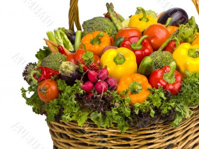 top of basket of vegetables top of basket of vegetables