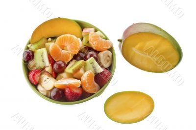 fruit salad in the bowl with mango