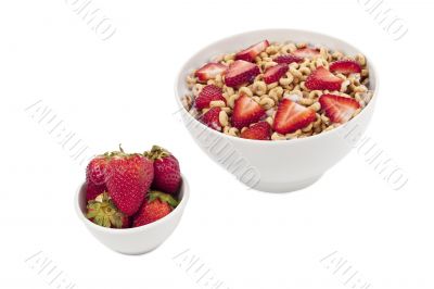 strawberries and breakfast cereals