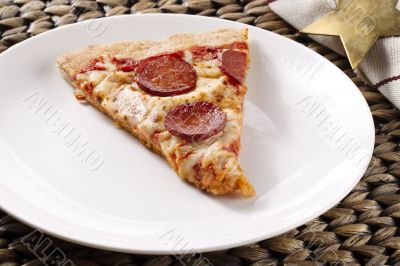pepperoni pizza on a plate
