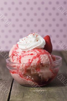 melted strawberry ice cream