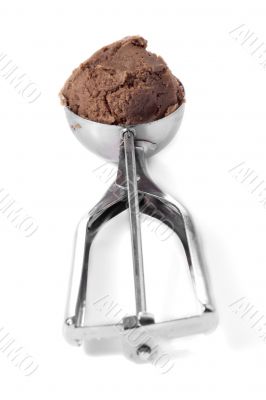 scoop of chocolate flavor ice cream