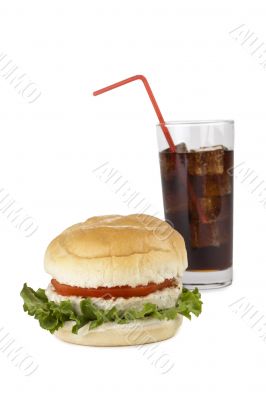 soda and hamburger