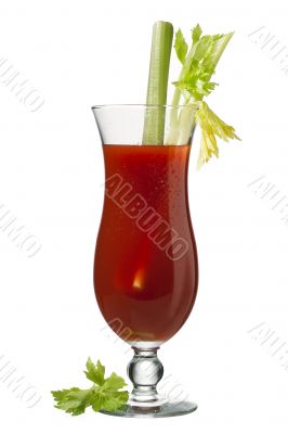 strawberry juice decorated with leaves