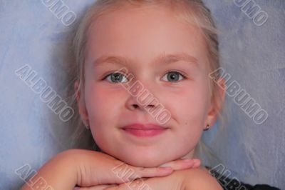 Beautiful girl with blond hair and blue eyes Beautiful girl with blond hair and blue eyes
