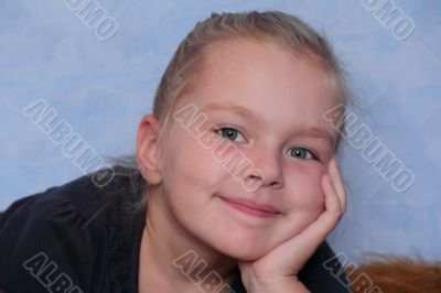 Beautiful girl with blond hair and blue eyes Beautiful girl with blond hair and blue eyes
