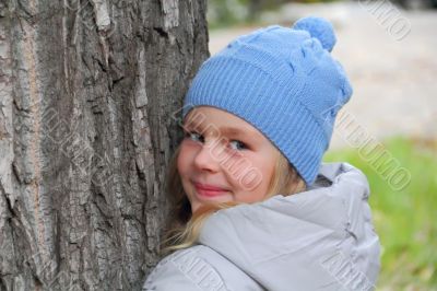 Beautiful girl with blond hair and blue eyes