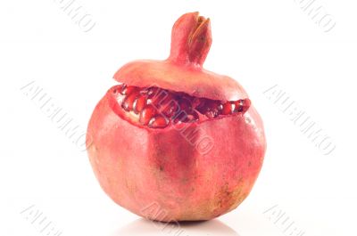 Red pomegranate on a white background Red pomegranate on a white background