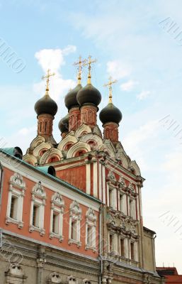 Domes of the church of St. Nicholas in Moscow