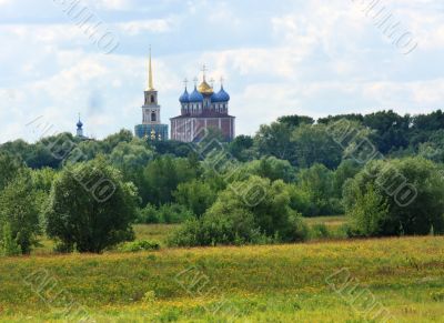 Rural landscape with church