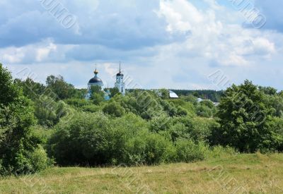 Rural landscape with church