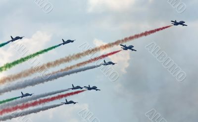 Demonstrative performance at the air show Demonstrative performance at the air show