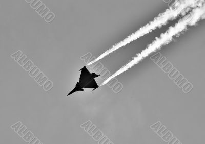 Demonstrative performance by the jet Dassault Rafale at the air 