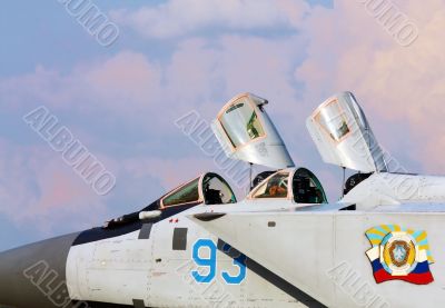 Cockpit of the military jet