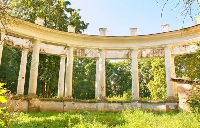 Colonnade of the old abandoned estate near Moscow