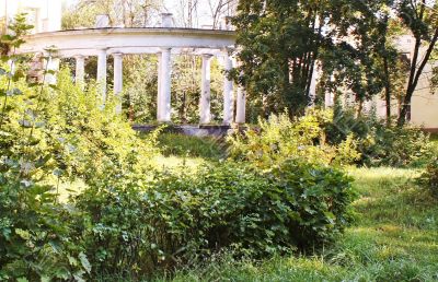 Colonnade of the old abandoned estate near Moscow