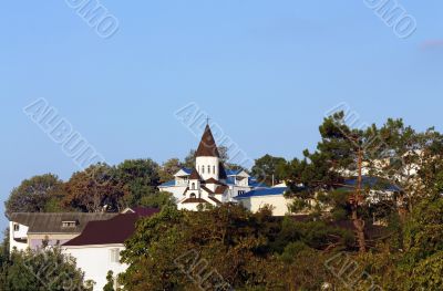 Rural landscape with church