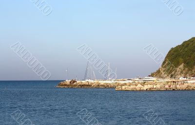 Yacht pier in summer